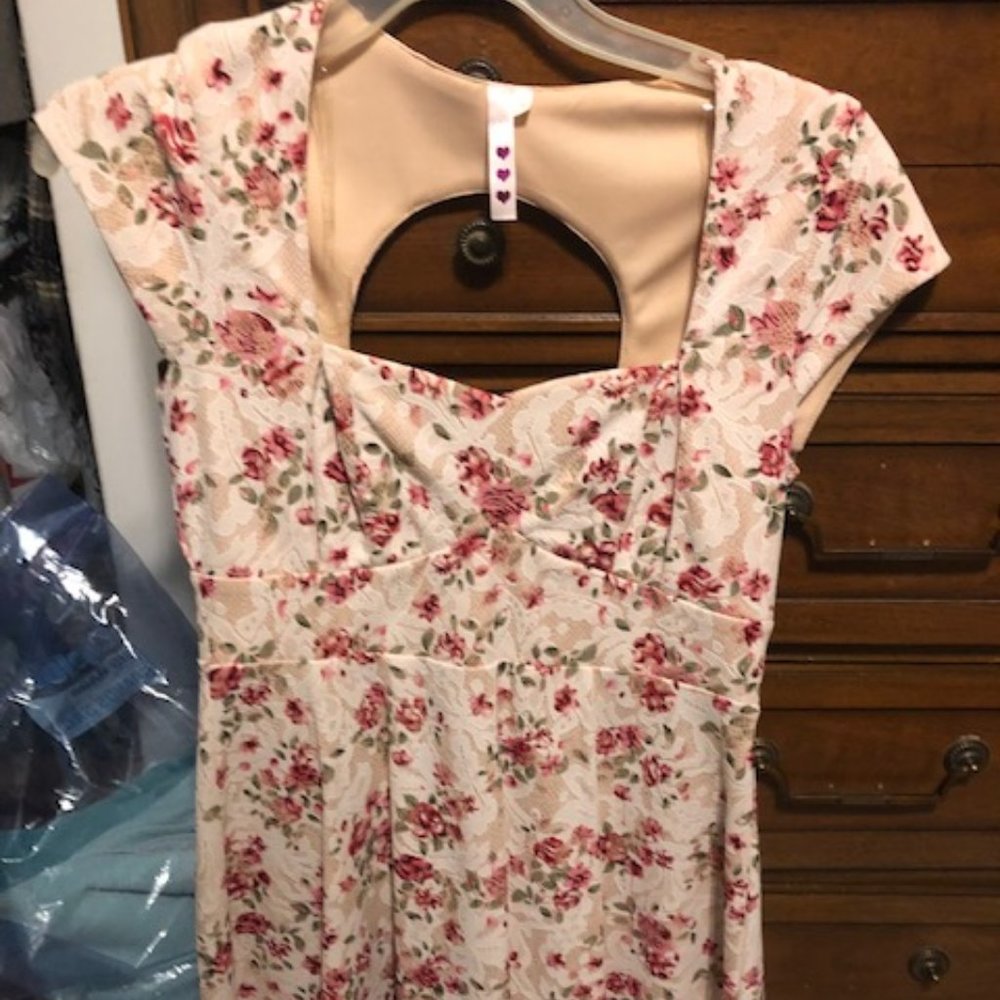 Floral Cap Sleeve Dress